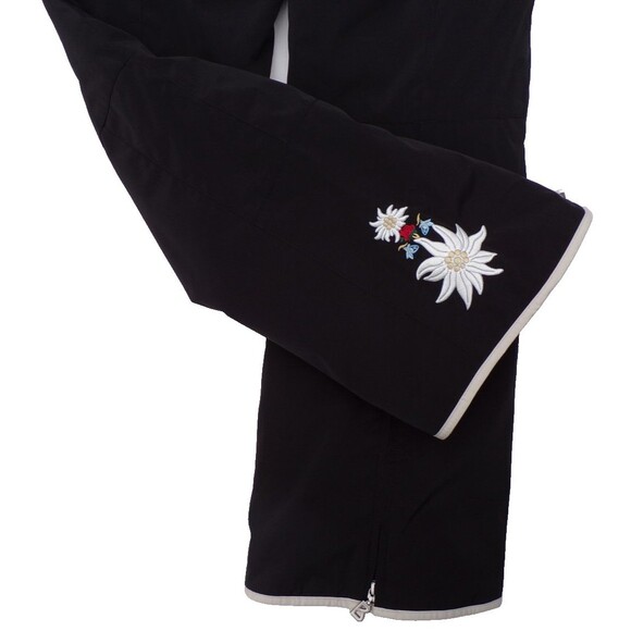 Bogner Black Floral Embroidered Ski Pants Size 6 - Picture 3 of 5